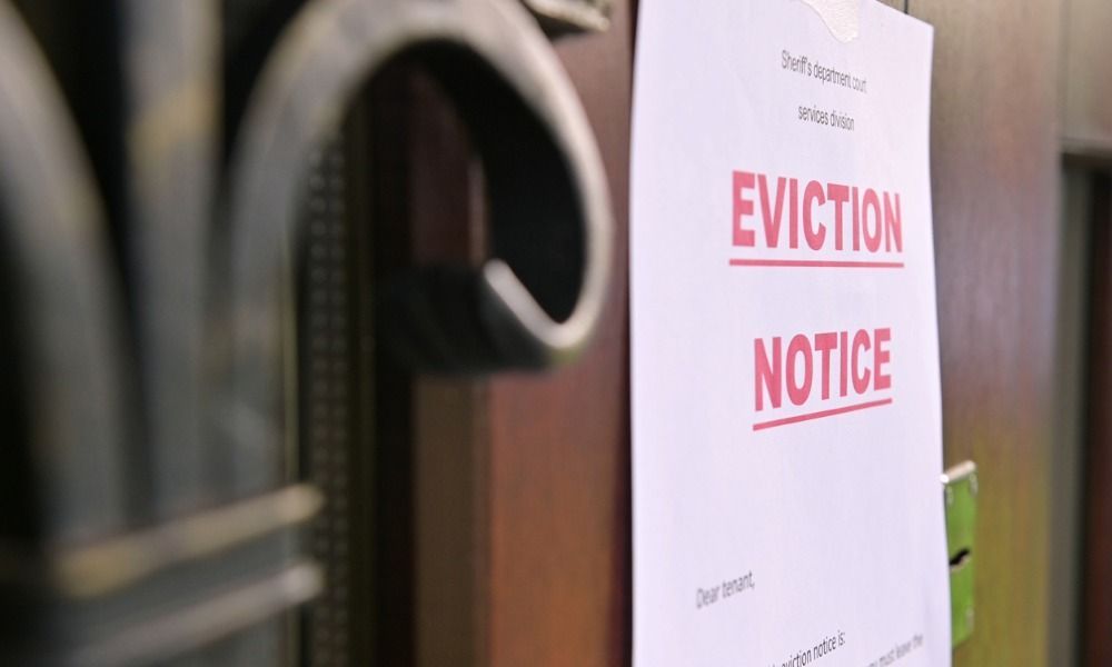 Official N4 eviction notice posted on rental unit door in Ontario, representing fast landlord action and compliance with Landlord and Tenant Board rules.