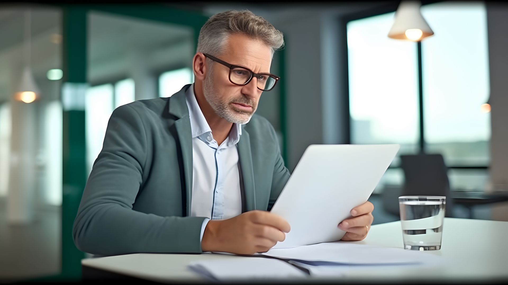 Ontario paralegal carefully reviewing traffic ticket disclosure documents to prepare defence strategy