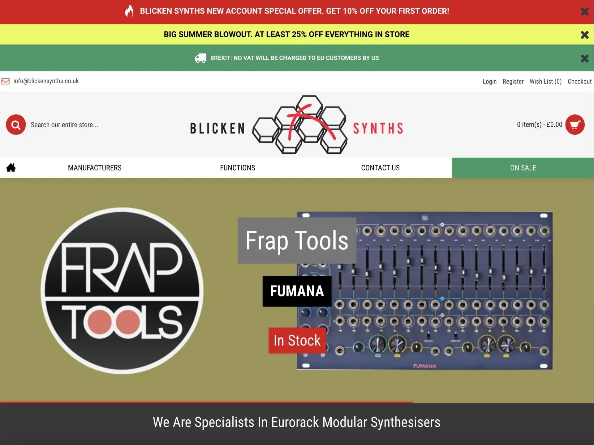 Essex web design for Blicken Synths