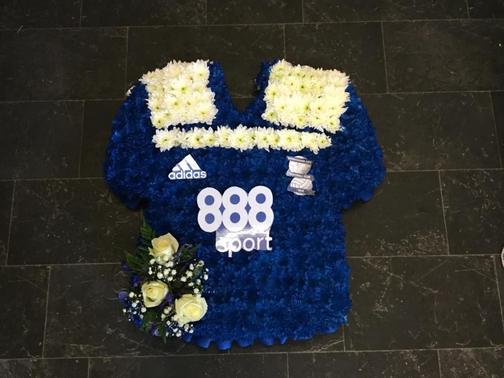 football fan funeral flower Arrangement