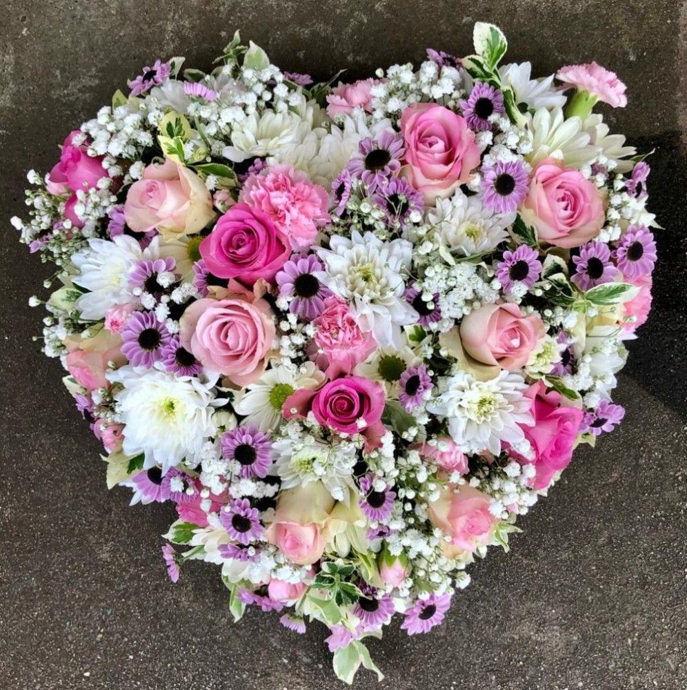 heart shaped funeral flower Arrangement