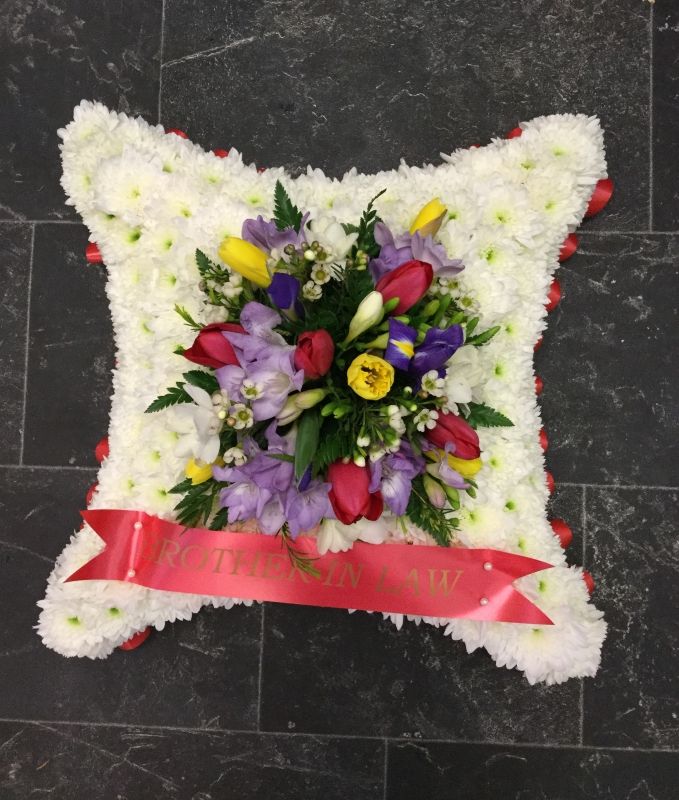 mother in law cushion funeral flower Arrangement