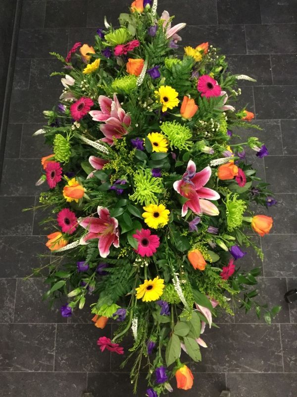 colourful funeral flower Arrangement