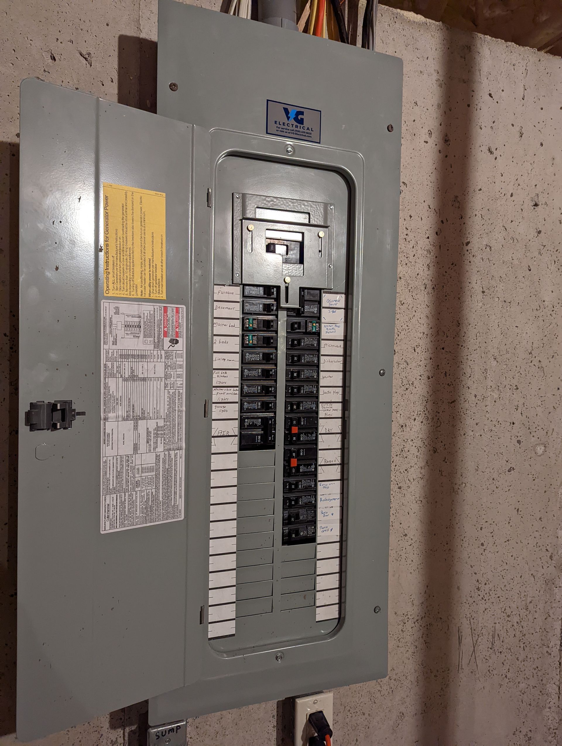 A close up of a electrical panel on a wall.