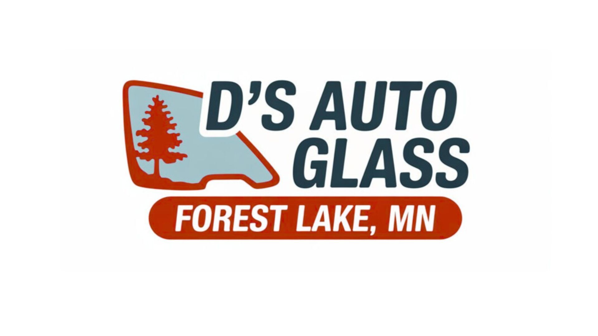 A red and white logo for d 's auto glass