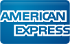 American Express logo: white text on blue rectangular background.