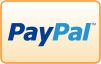PayPal logo with blue and white text on an orange background.