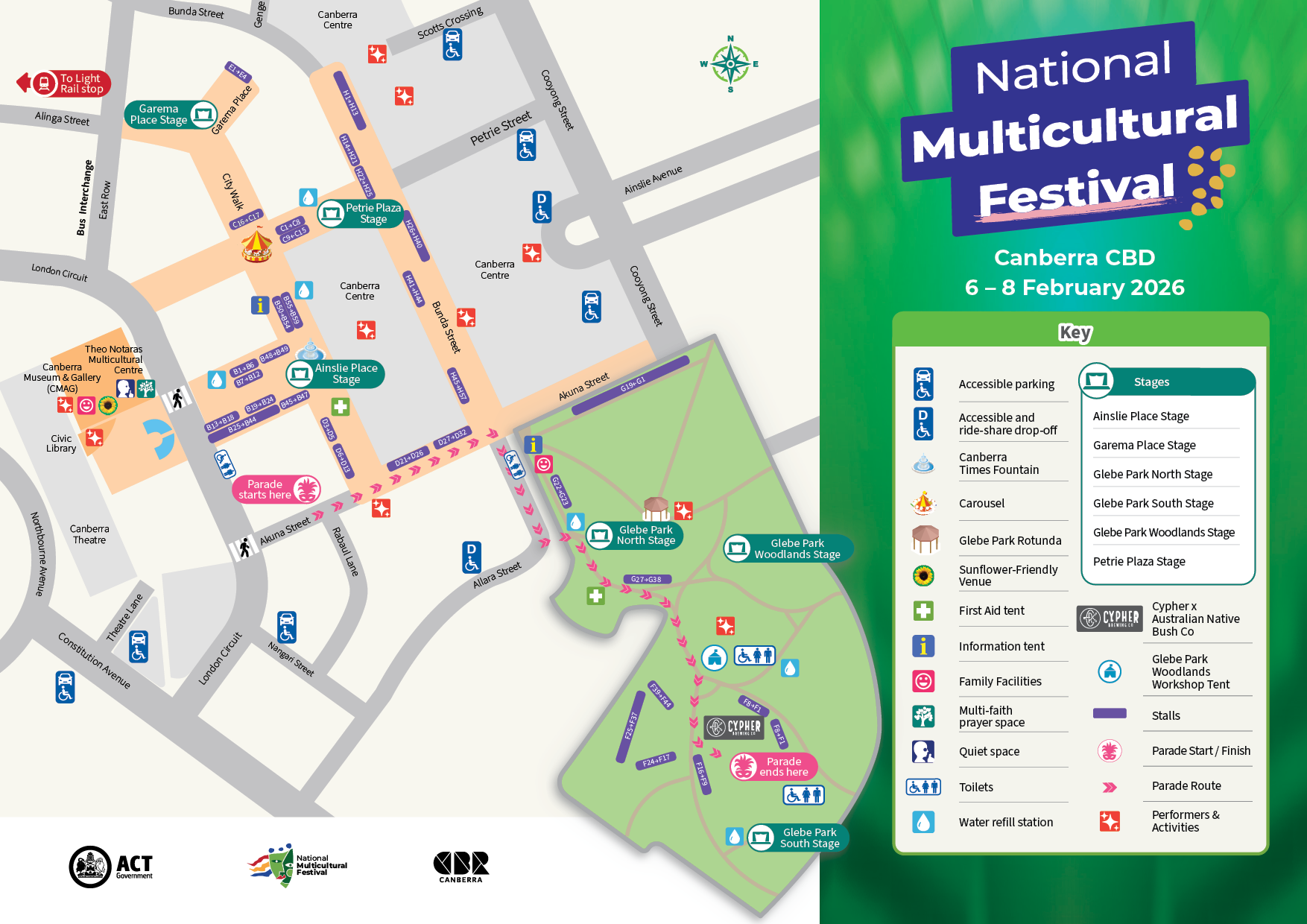 map of the national multicultural festival in canberra