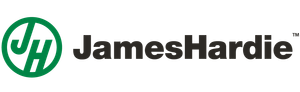 JamesHardie logo with green circular icon and black text on a white background