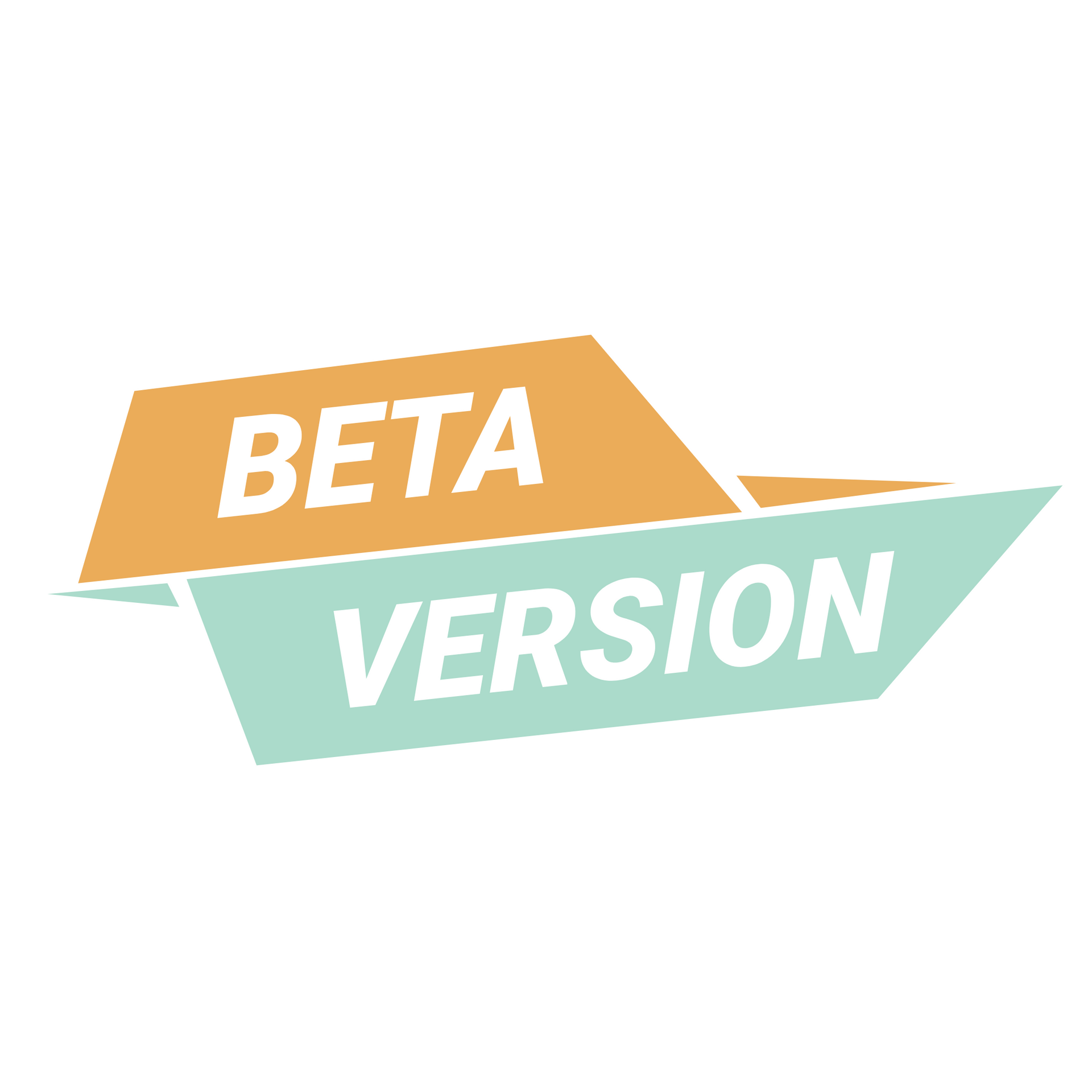 A beta version logo is shown on a white background.