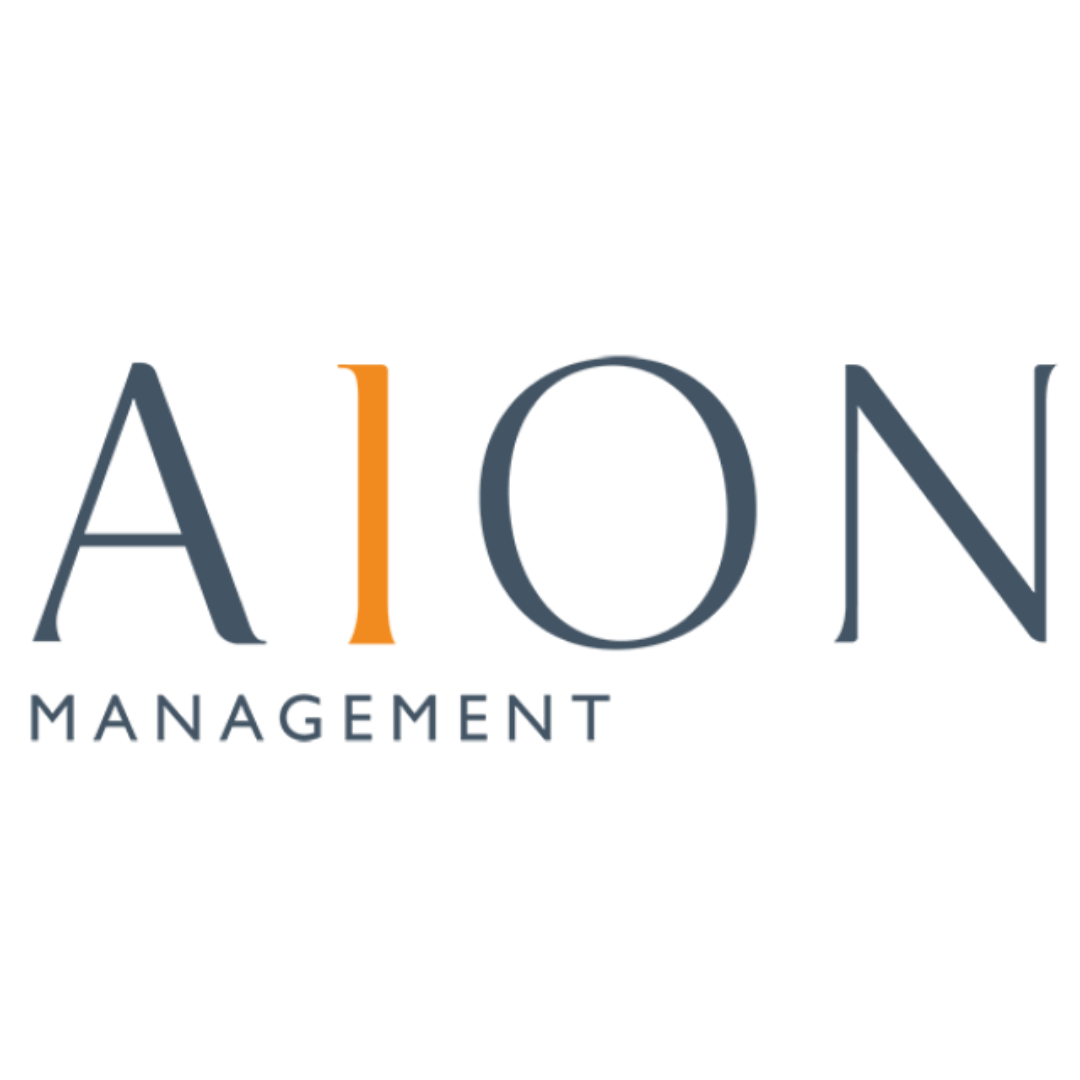 A logo for a company called aion management