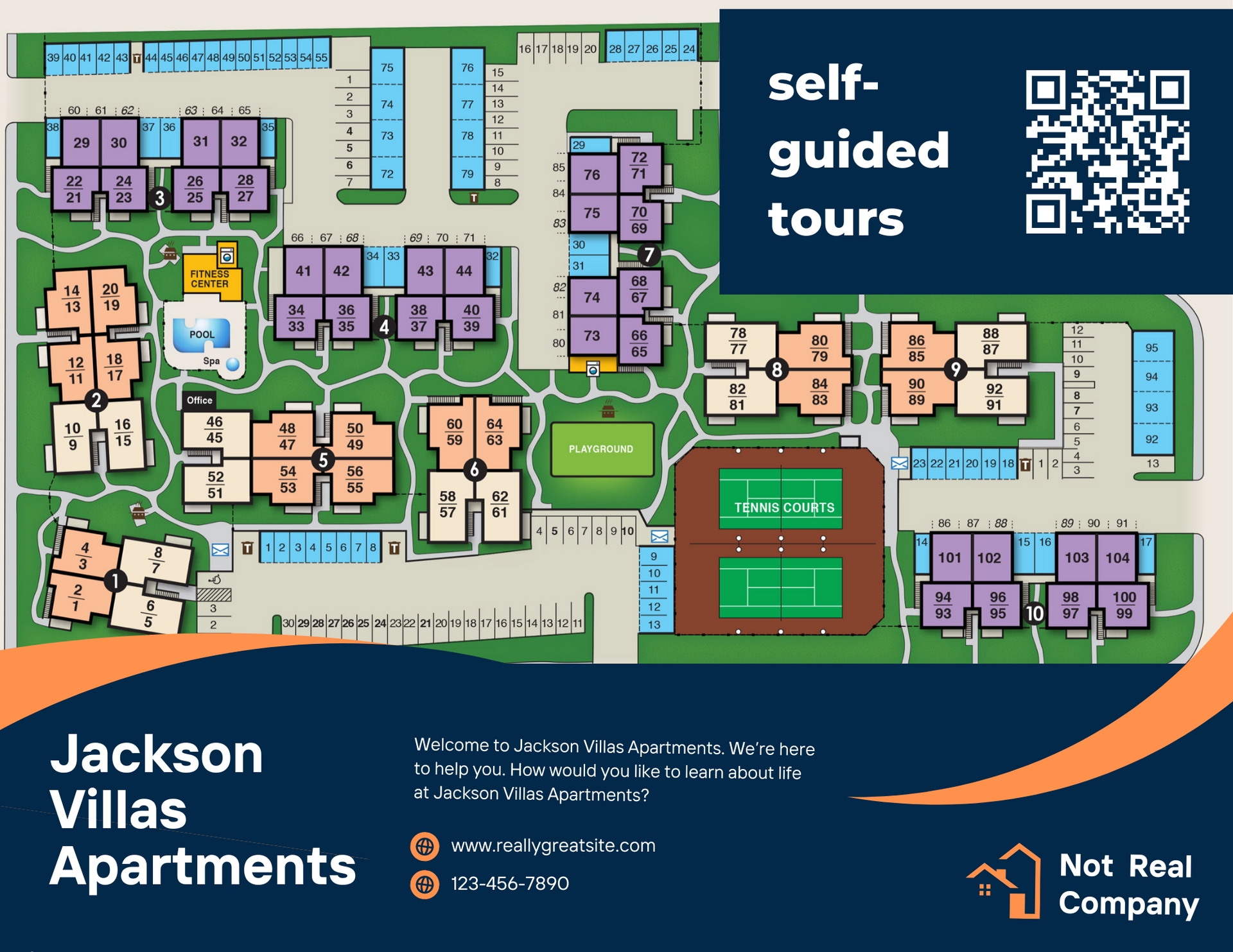 property map for self-guided apartment tours