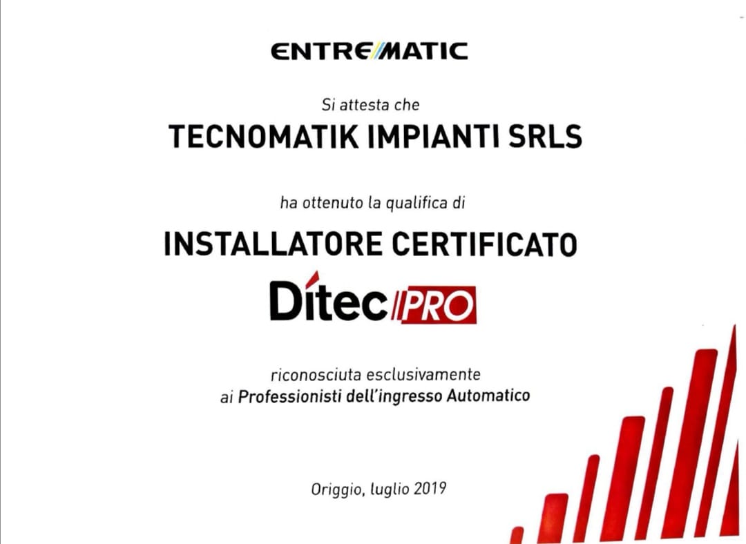 attestato ditec pro
