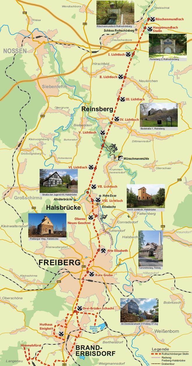 Karte Rothschönberger Stolln