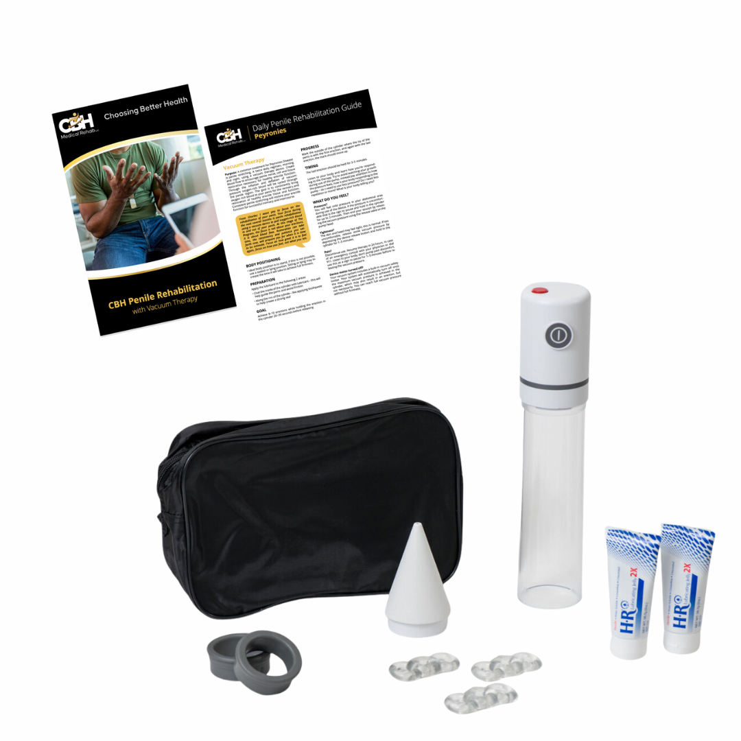 A vacuum pump , a bag , a ring , a cone , and a couple of bottles.