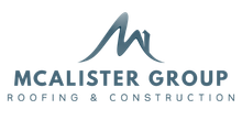 A logo for roofing and construction with a letter m on a white background.