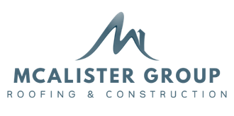 A logo for roofing and construction with a letter m on a white background.