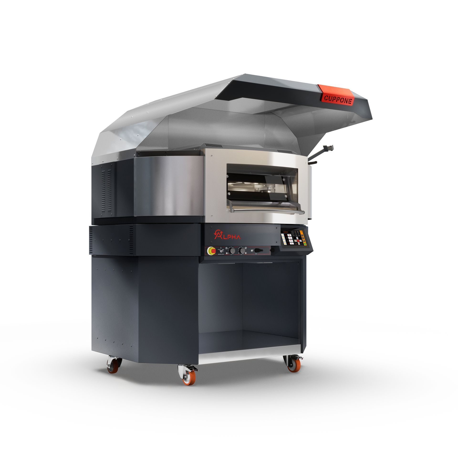 Cuppone Delta pizza oven in stainless steel for professional kitchens
Chef baking pizza in Cuppone Alpha oven with digital controls
Cuppone commercial pizza oven installed in modern pizzeria
Cuppone PizzaForm dough press machine preparing fresh pizza bases
Close-up of Cuppone HE400 pizza oven with energy-efficient design
Cuppone Italian pizza ovens showcased at Fine Food Sydney exhibition