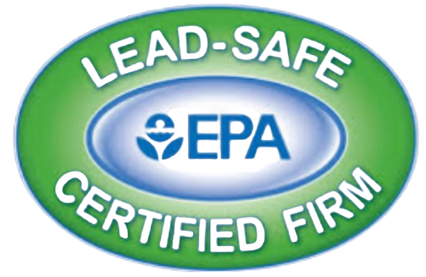 A lead safe certified firm logo on a white background