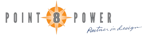 A logo for a company called point 8 power