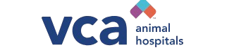 A logo for vca animal hospitals with a purple and blue triangle