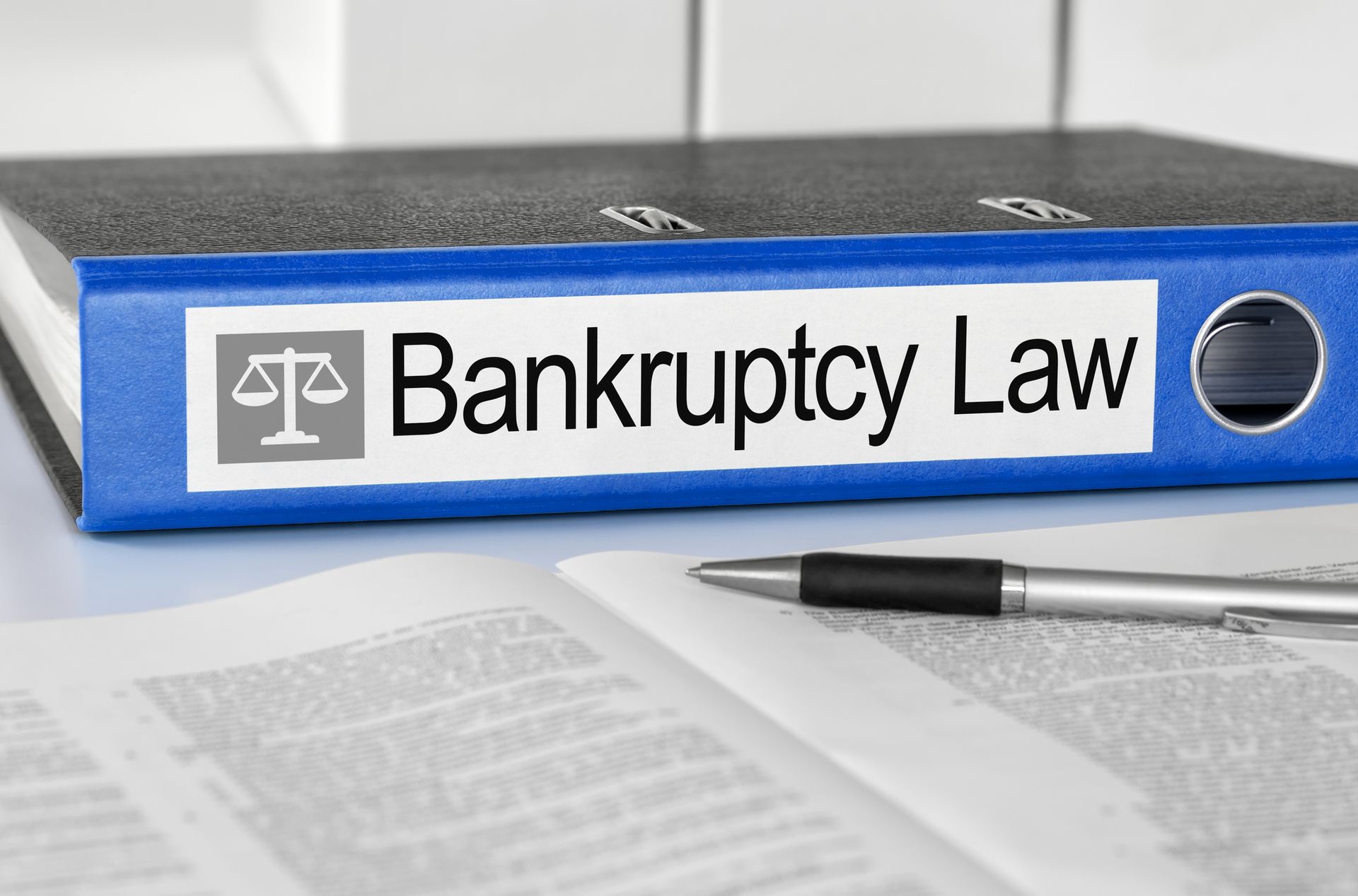 Blue folder labelled “Bankruptcy Law” for neat, easy access to all bankruptcy documents. Blue folder labelled “Bankruptcy Law” for neat, easy access to all bankruptcy documents.