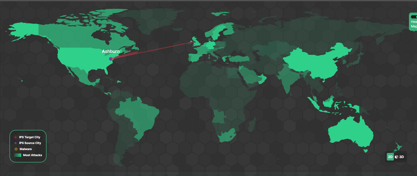Fortinet Bedrohungslandkarte