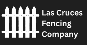 Logo for Las Cruces Fencing Company: white picket fence graphic next to text on black background.