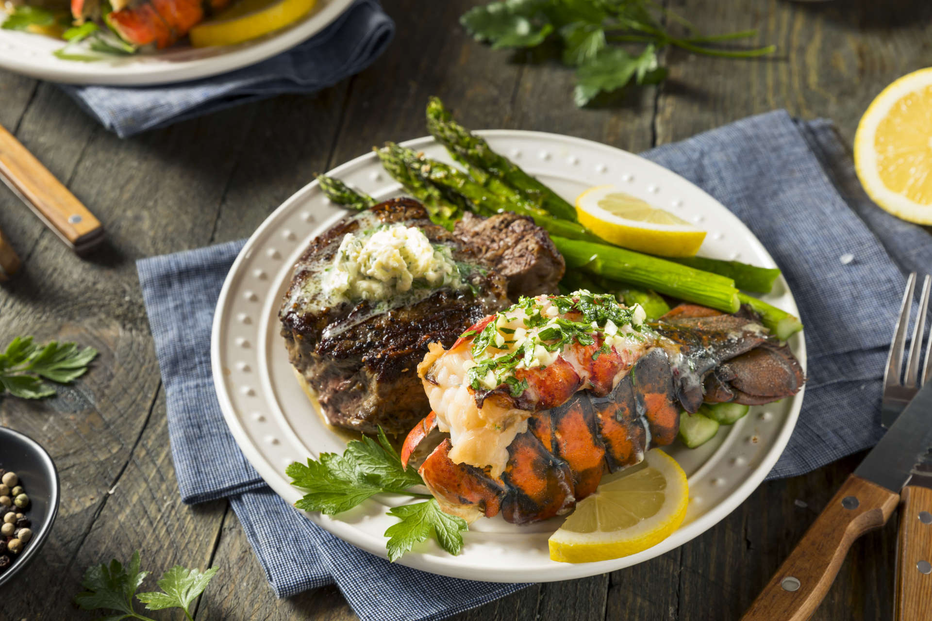 Lobster Tail and Steak