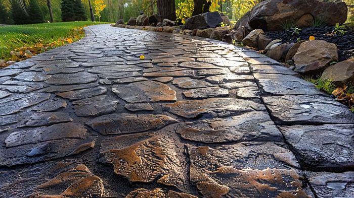 An image of stamped concrete and driveway services in Palmdale, CA