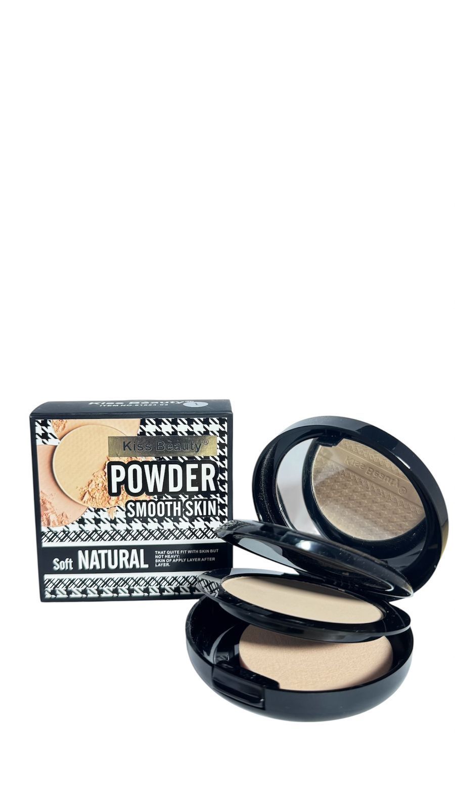POLVO COMPACTO Y BASE MATIFICANTE KISS BEAUTY TONO 1 -TONO 2