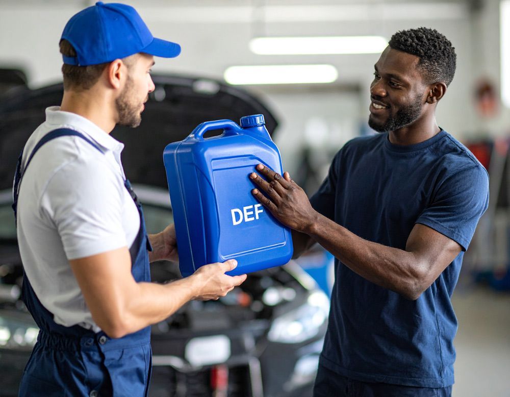 Training and Education for a Customer Buying a Diesel Exhaust Fluid (DEF) at Gran-Del Petroleum Products in Boise, ID