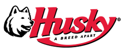 The husky breed apart logo has a picture of a husky on it.