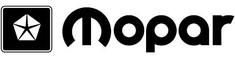 A black and white logo for a company called mopar.