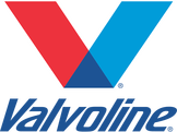 A red and blue logo for valvoline on a white background