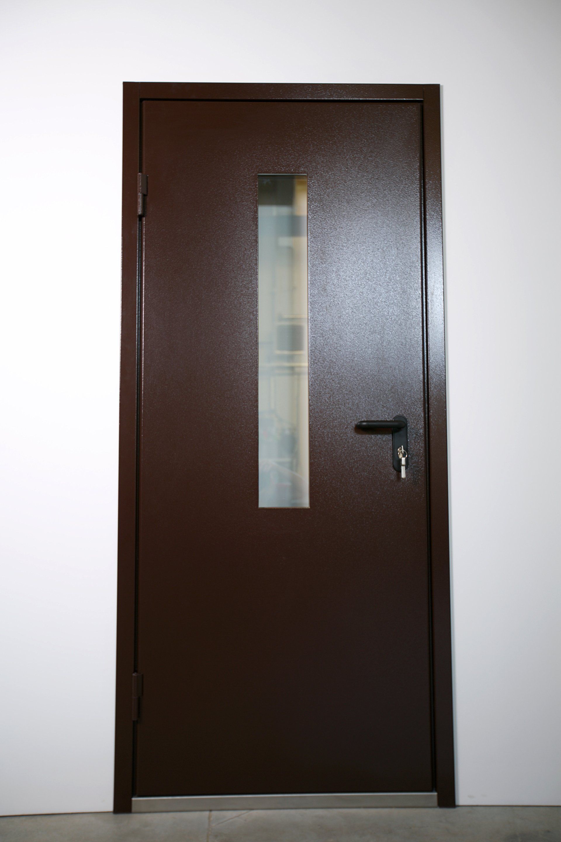 Teknisk_information_DSA_3_Ståldörr_brandörr_slät_lackerad_brun_helbild_utsida_produktbild