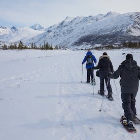 Guided snowshoe to Castner Ice Cave, Castner Glacier