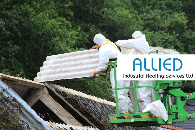 Asbestos removal on an industrial roof