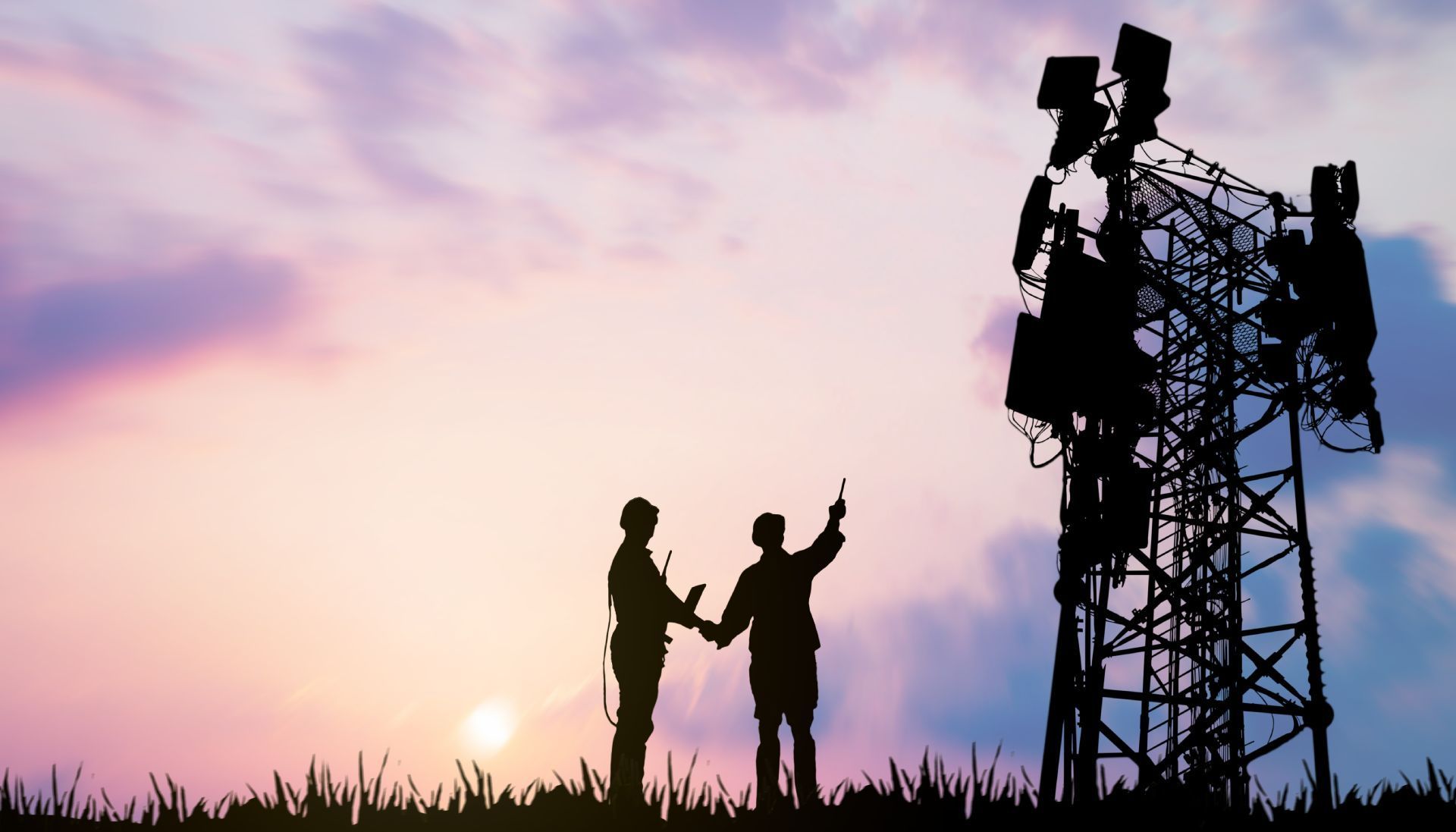 A row of servers in a data centre at night.