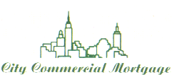 The logo for city commercial mortgage shows a silhouette of a city skyline.