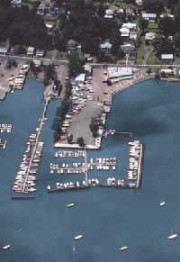 A large building with a parking lot in front of it