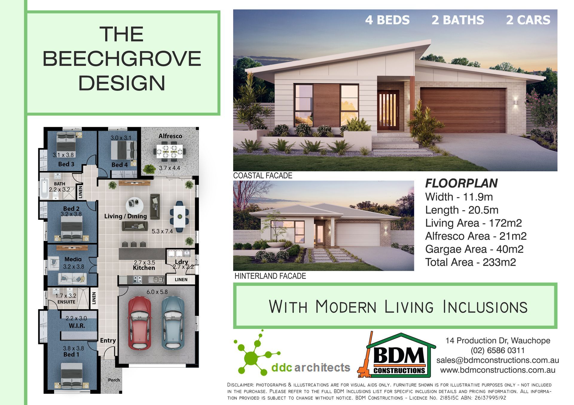 A Floor Plan for The Beechgrove Design with Modern Living Inclusions | Mid-North Coast, NSW | BDM Constructions