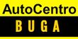 Un logo amarillo y negro para auto centro buga