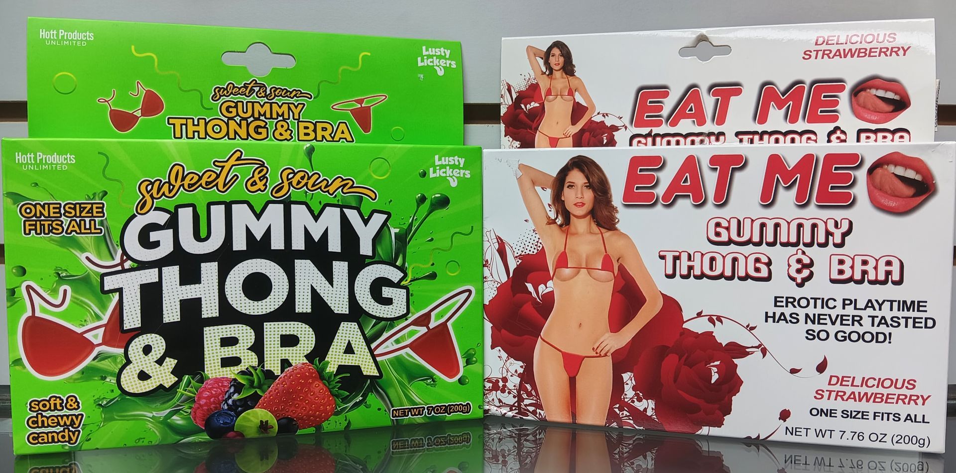 Gummy Thongs and Bras at Our Local Sex Shop