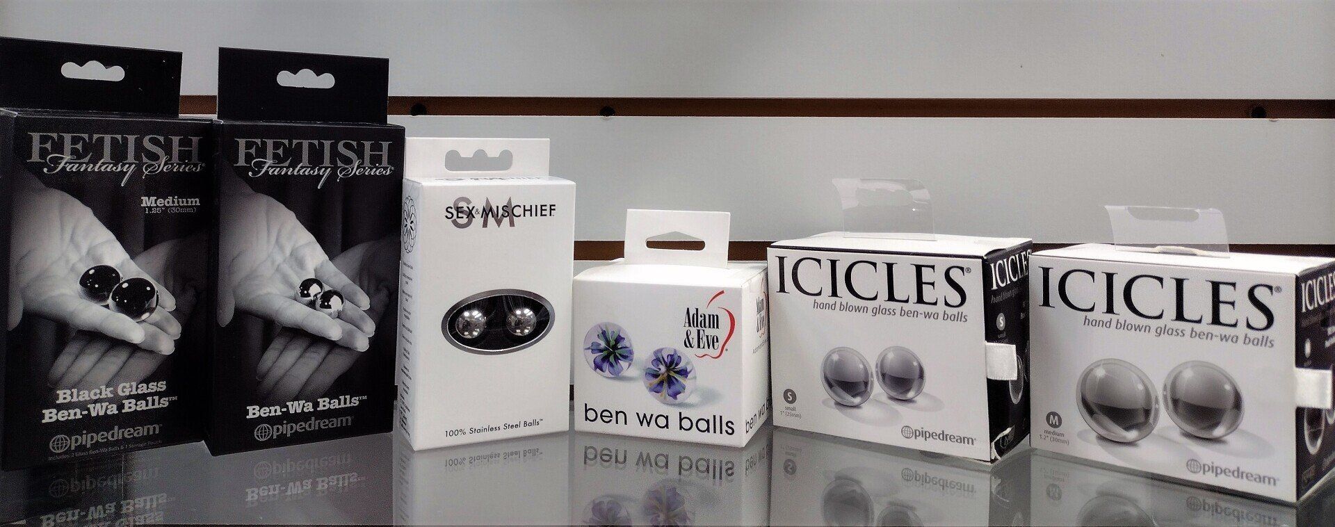 Selection of Ben-Wa Balls at Our Local Sex Shop