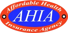 AHIA logo with text "Affordable Health Insurance Agency" in red and blue oval.