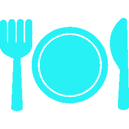 spoon, fork and plate icon