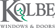 the kolbe windows and doors logo is on a white background .
