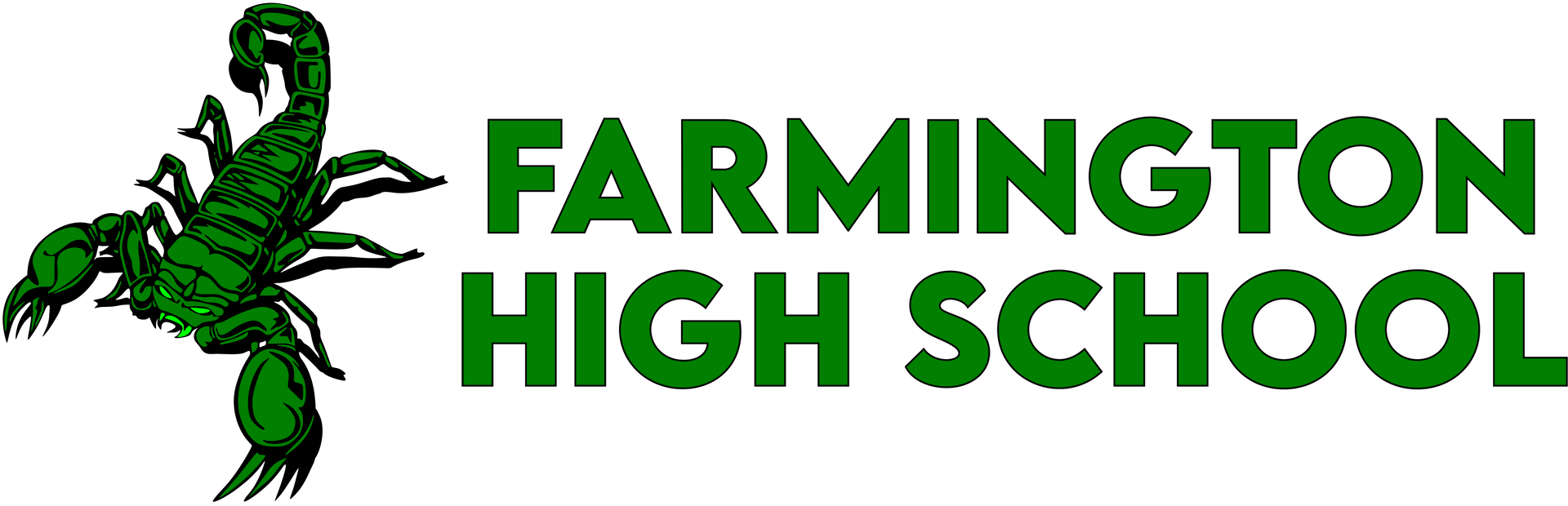 The logo for farmington high school has a scorpion on it.