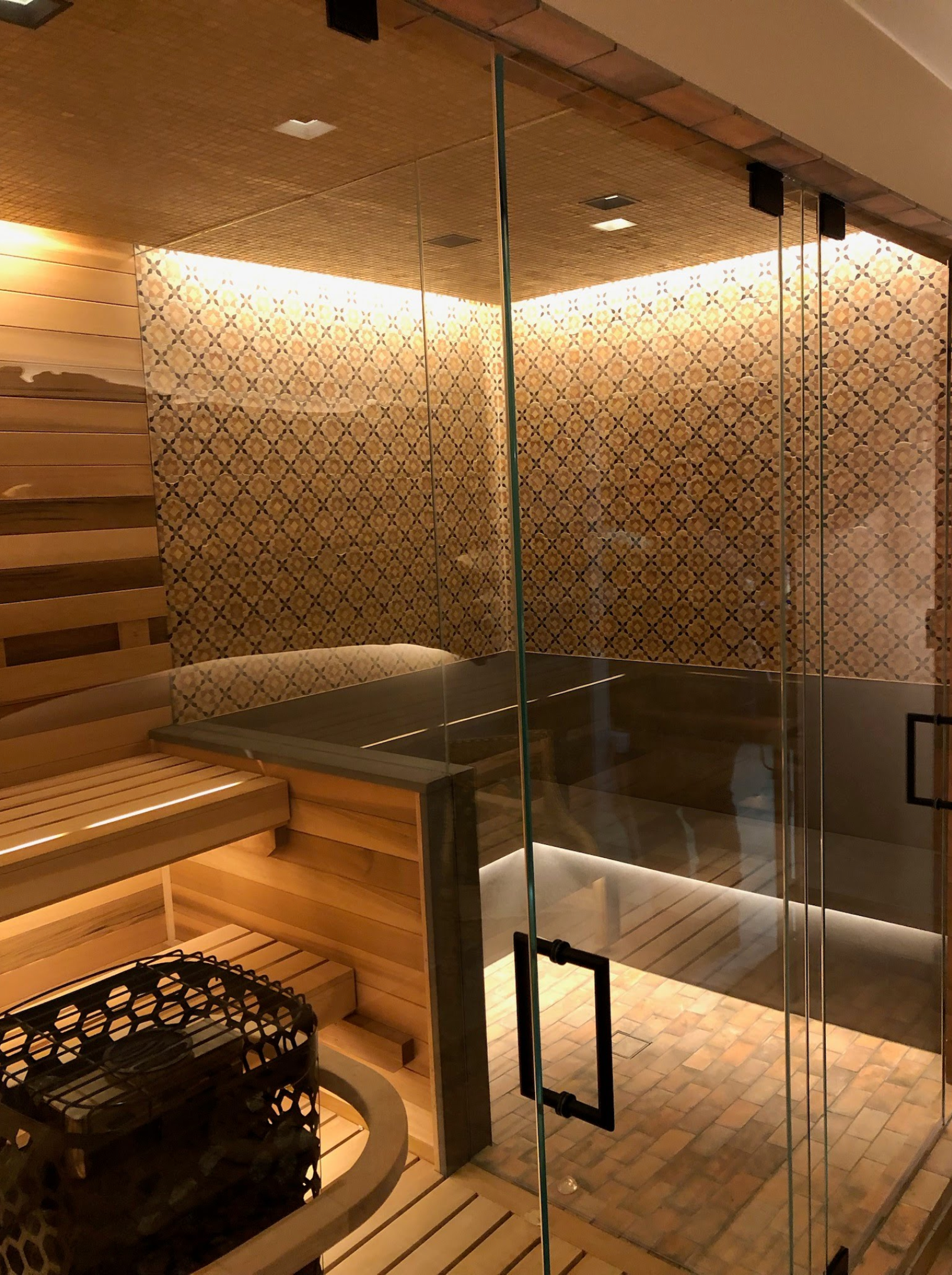 a sunglass truck is parked in front of a building